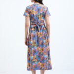 BARBET Women’s Maternity & Feeding Maxi Dress – Multicolor Floral Print