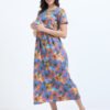 BARBET Women’s Maternity & Feeding Maxi Dress – Multicolor Floral Print