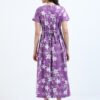 White Floral Printed Zipless Maternity & Nursing Dress | Soft Stretch Fabric with Easy Lift-Up Feeding Access
