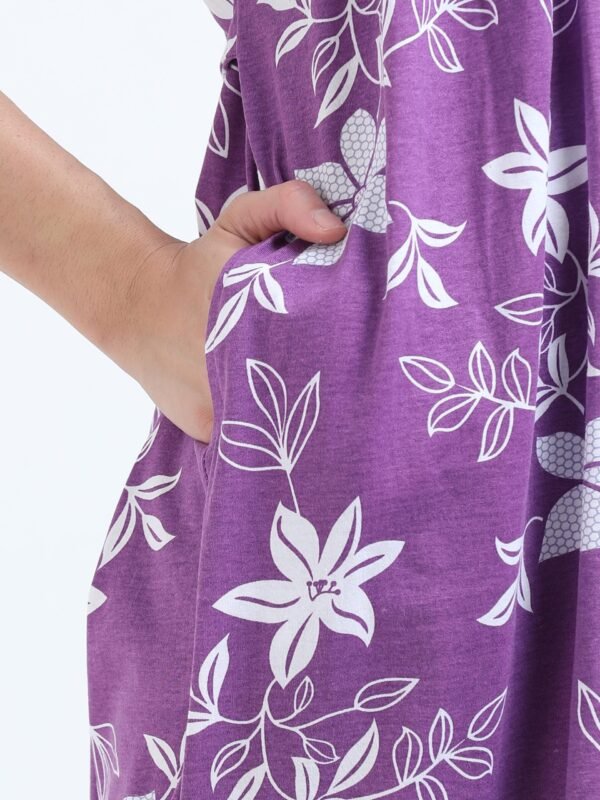White Floral Printed Zipless Maternity & Nursing Dress | Soft Stretch Fabric with Easy Lift-Up Feeding Access