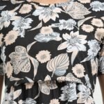 Black flower Zipless Maternity Feeding Dress – Comfort & Style for Moms