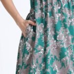 Green Floral Zipless Maternity Feeding Dress – Comfort & Style for Moms