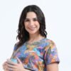 BARBET Women’s Maternity & Feeding Maxi Dress – Multicolor Floral Print