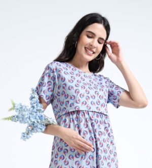 Women Zipless Feeding Maternity Dress