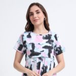 Soft Printed Nursing Nighty with Easy Feeding Access