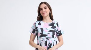 Soft Printed Nursing Nighty with Easy Feeding Access