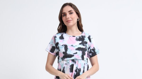 Soft Printed Nursing Nighty with Easy Feeding Access