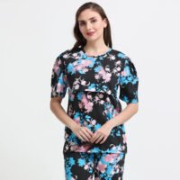 Zipless Maternity Feeding Night Dress Set