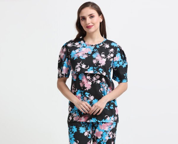 Zipless Maternity Feeding Night Dress Set