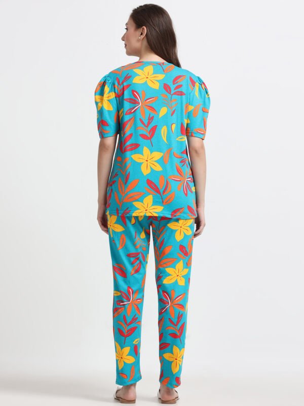 Women Printed Nursing Night Suit for Feeding Mothers