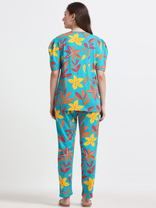 Women Printed Nursing Night Suit for Feeding Mothers