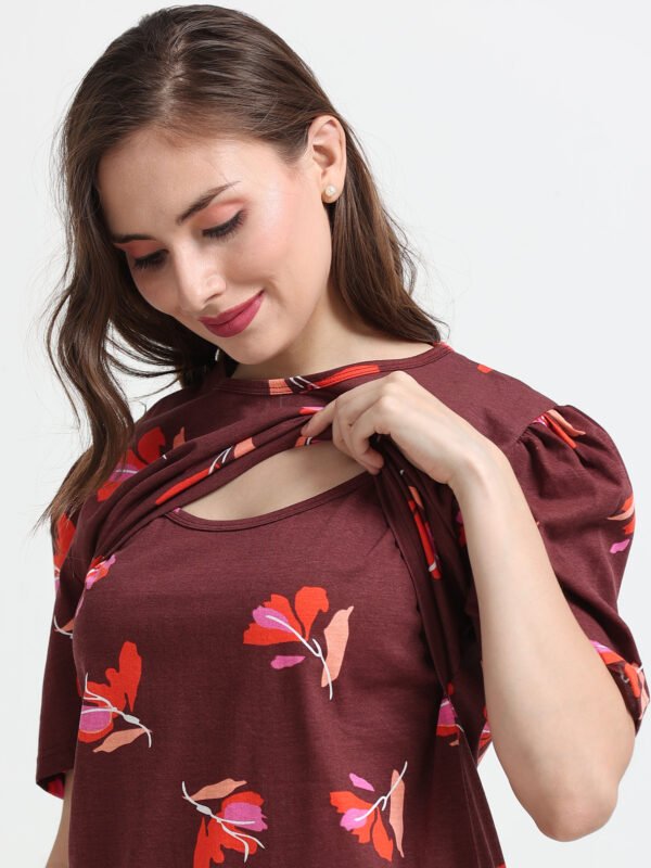 Women Cotton Nursing T-Shirt & Pyjama Night Suit