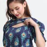 Women Cotton Maternity Feeding Night Suit Set