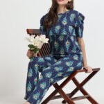 Women Cotton Maternity Feeding Night Suit Set