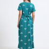 Teal Heart baby foot Print Zipless Feeding Maxi Top