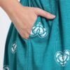 Teal Heart baby foot Print Zipless Feeding Maxi Top