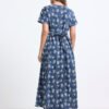 Women’s Zipless Feeding Blue Leaf Print Nighty