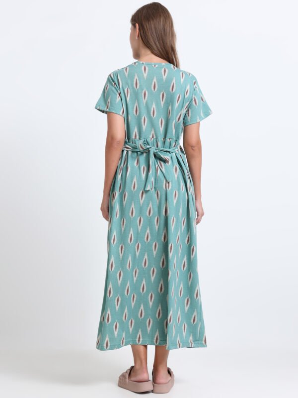 Women’s Zipless Feeding Maxi Dress Mint Green Printed Wear