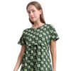 Elegant Green Printed Zipless Feeding Top