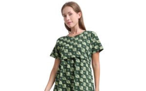 Elegant Green Printed Zipless Feeding Top