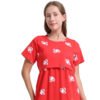Women’s Zipless Feeding Red Heart Print Nighty