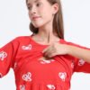 Women’s Zipless Feeding Red Heart Print Nighty