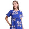 Women’s Zipless Feeding Blue Floral Print Nighty
