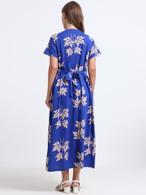 Women’s Zipless Feeding Blue Floral Print Nighty