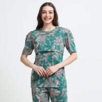 Barbet Women Cotton Maternity Feeding Night Suit Set