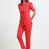 Women Printed Nursing Night Suit for Feeding Mothers