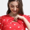 Women Printed Nursing Night Suit for Feeding Mothers