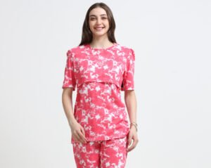 Soft Cotton Feeding Night Suit for Women