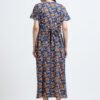 Blue Floral Printed Zipless Maternity Nightdress with Short Sleeves