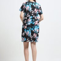 Women’s Casual Floral Print Short Sleeve Long Polo Dress
