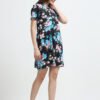 Women’s Casual Floral Print Short Sleeve Long Polo Dress