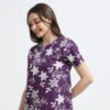 Women’s Floral Printed Cotton Blend Long T-Shirt Dress