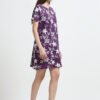 Women’s Floral Printed Cotton Blend Long T-Shirt Dress