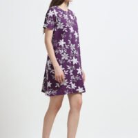 Women’s Floral Printed Cotton Blend Long T-Shirt Dress