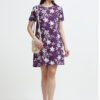 Women’s Floral Printed Cotton Blend Long T-Shirt Dress