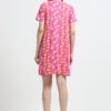 Women’s Pink Flamingo Printed Cotton Long T-Shirt Dress