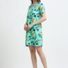 Women’s Mint Green Bird Printed Long T-Shirt Dress