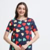 Women’s Heart Print Long Polo Dress