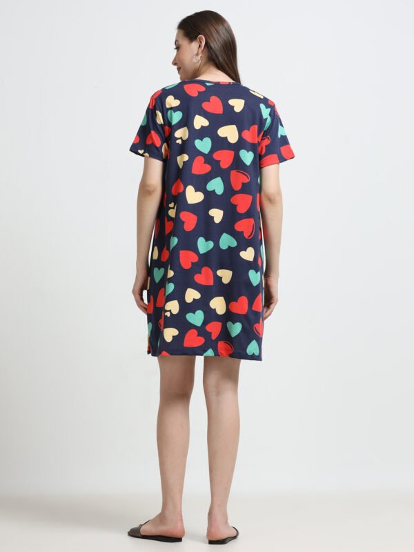 Women’s Heart Print Long Polo Dress