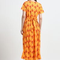 Women’s Orange Floral Printed Zipless Maternity Feeding Nighty