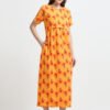 Women’s Orange Floral Printed Zipless Maternity Feeding Nighty