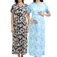 BLACKFLOWER-BLUEDD.jpeg ZIPLESS MATERNITY MAXI-COMBO OF 2