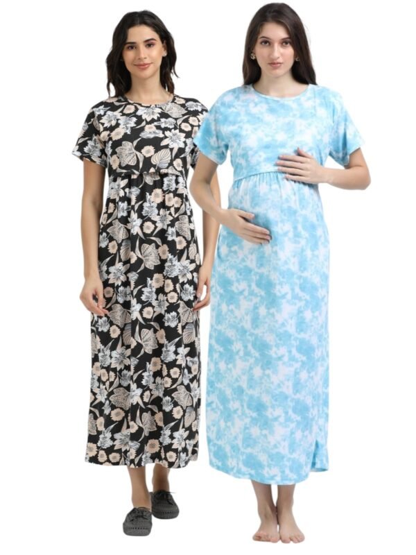 BLACKFLOWER-BLUEDD.jpeg ZIPLESS MATERNITY MAXI-COMBO OF 2