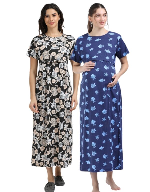 BLACKFLOWER-FISH.jpeg ZIPLESS MATERNITY MAXI-COMBO OF 2