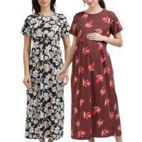 BLACKFLOWER-MRF.jpeg ZIPLESS MATERNITY MAXI-COMBO OF 2