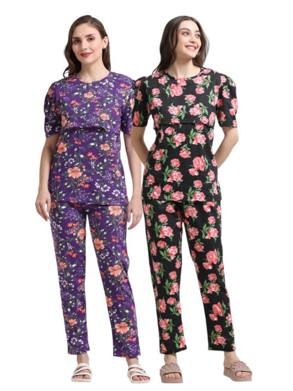 BROSE-VIOLETFLOWER.jpeg ZIPLESS FEEDING CO-ORD SET COMBO OF 2